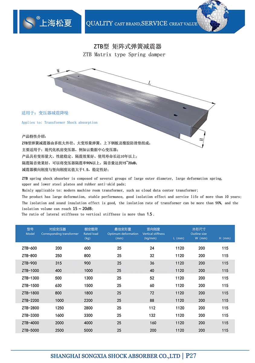 矩陣式<a href='http://www.hongjun368.cn' target='_blank'><u>彈簧減震器</u></a>-變壓器專用